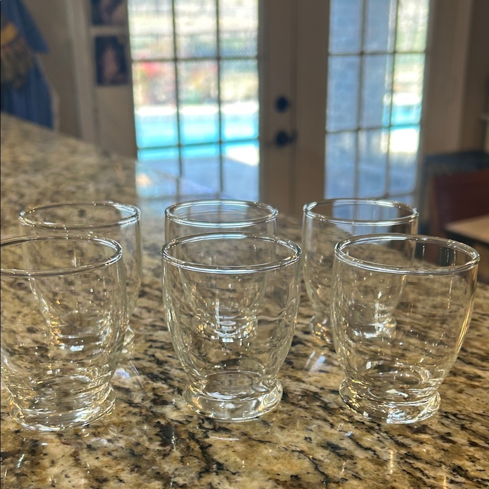 vintage Libbey Roly Poly set of 6 drinking glasses, used for cocktails or juice